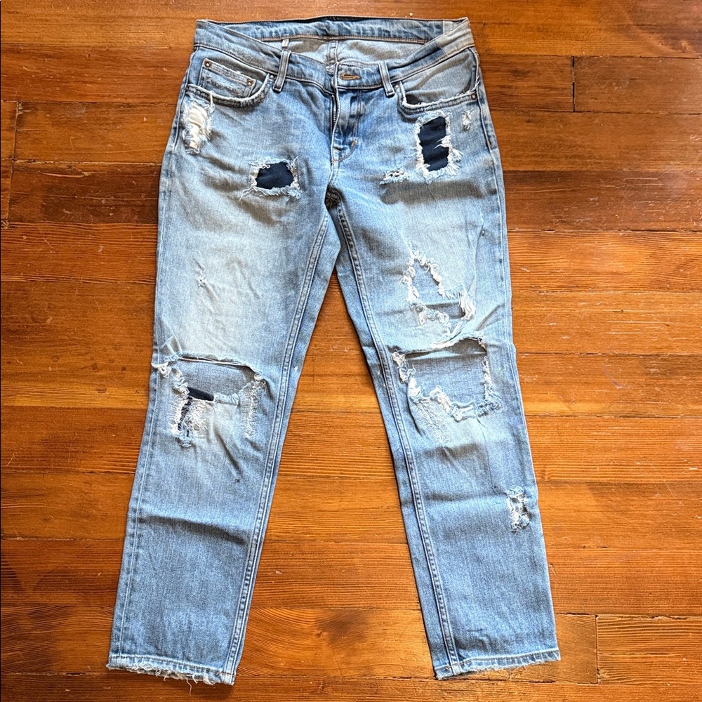 Zara Distressed Blue Jeans size 4